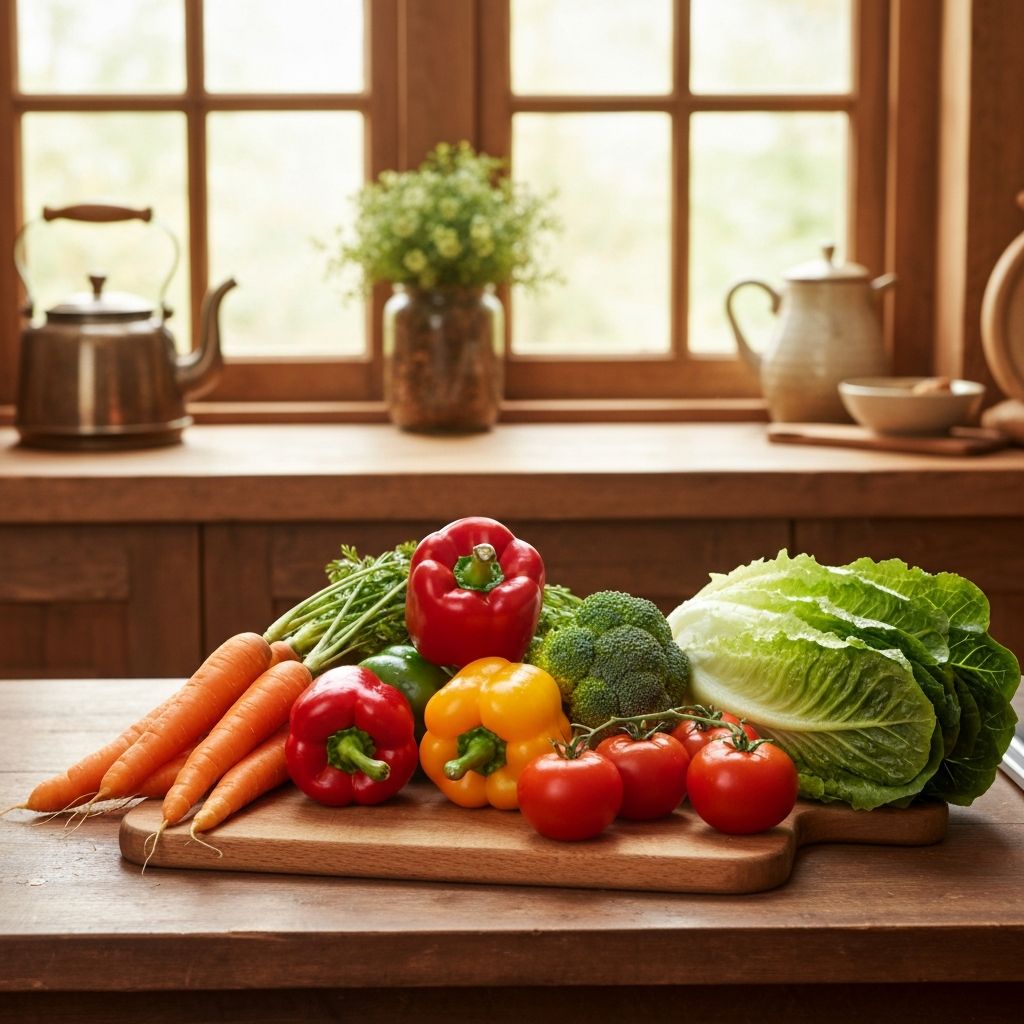 Свежи зеленчуци на кухня